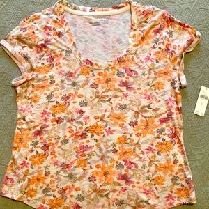 New w/ Tags Pilcro for Anthropologie Women’s Floral Print Tee Shirt